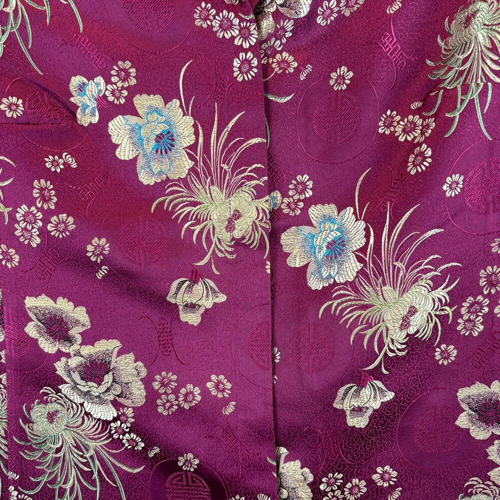 Chicos Jacket Small Embroidered Asian Floral Emboss Lightweight Blazer Sz 0 VTG - Picture 6 of 13